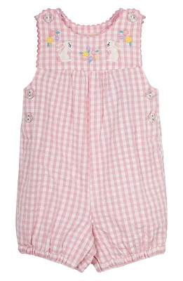 JOJO MAMAN BEBE Bunny Appliqué Gingham Romper Pink at Nordstrom,