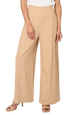 GIBSONLOOK Linen Blend Wide Leg Pants Nutshell Brown at Nordstrom,