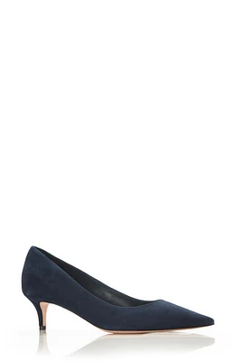 MARION PARKE Classic Pointed Toe Kitten Heel Pump Navy at Nordstrom,