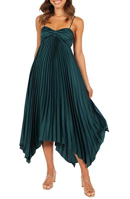 Petal & Pup Vikki Pleated Sleeveless Satin Maxi Dress at Nordstrom,