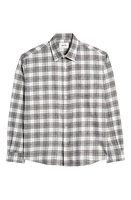 NN07 Deon 5465 Plaid Organic Cotton Flannel Button-Up Shirt Check at Nordstrom,