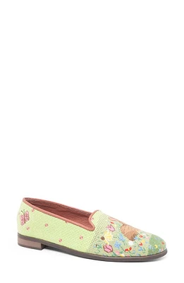 ByPaige Needlepoint Rabbit Flat Green Multi Floral at Nordstrom,