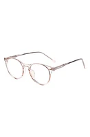 Fifth & Ninth Dakota 48mm Round Blue Light Blocking Reading Glasses in Tan/Clear at Nordstrom