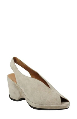 L'Amour des Pieds Odetta Slingback Wedge Taupe Suede at Nordstrom,