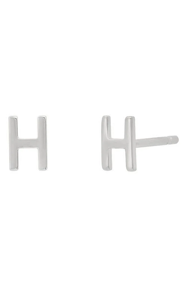 BYCHARI Initial Stud Earrings in 14K Gold-H at Nordstrom