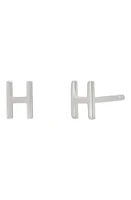 BYCHARI Initial Stud Earrings in 14K Gold-H at Nordstrom