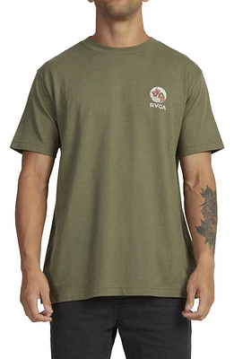 RVCA Drawn Organic Cotton Graphic T-Shirt Olive at Nordstrom,