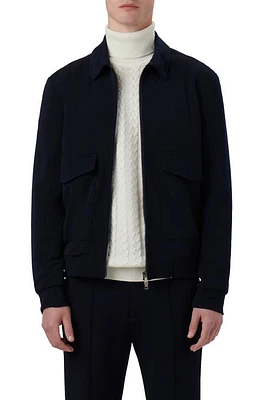 Bugatchi Knit Bomber Jacket Navy at Nordstrom,