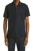 burberry Eddie Embroidered Piqué Polo Coal Blue at Nordstrom,