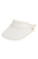 rag & bone Isla Wide Brim Raffia Visor in White at Nordstrom