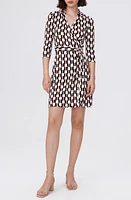 Diane von Furstenberg New Jeanne Two Geometric Print Silk Wrap Dress Maypole Black at Nordstrom,