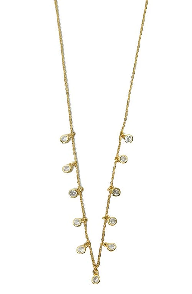 Argento Vivo Sterling Silver Cubic Zirconia Shaky Chain Necklace in Gold at Nordstrom