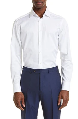 ZEGNA Trofeo Milano Cotton Button-Up Shirt White at Nordstrom,