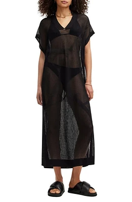 AllSaints A Star Mesh Dress Black at Nordstrom,