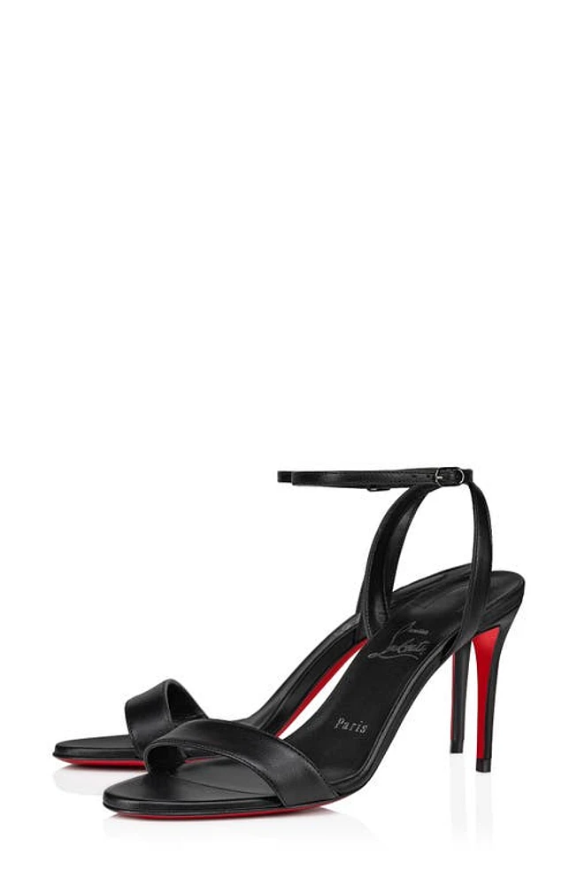 Christian Louboutin Loubi Ankle Strap Sandal Black at Nordstrom,