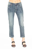 APNY Olivia Double Frayed Hem Mid Rise Ankle Slim Jeans Medium Indigo at Nordstrom,