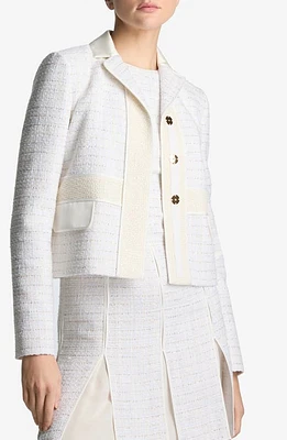 St. John Evening Sequin Tweed Crop Jacket Ivory Multi at Nordstrom,