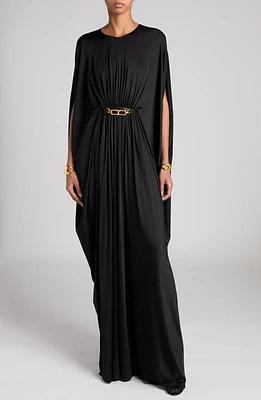 TOM FORD Belted Jersey Caftan Gown Lb999 Black at Nordstrom, Us