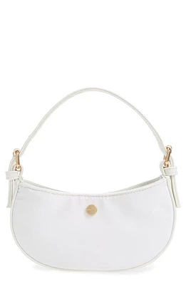 Mali + Lili Mini Nylon Baguette Bag in White at Nordstrom