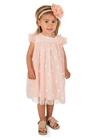 Popatu Kids' 3D Floral Appliqué Tulle Dress Dusty Pink at Nordstrom,