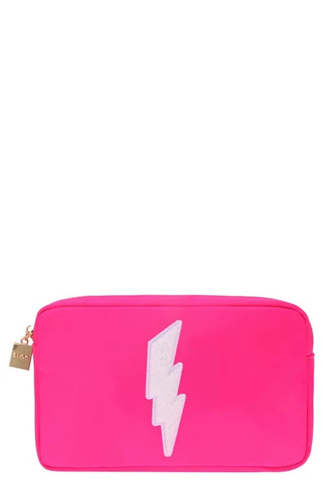 Bloc Bags Medium Lightning Bolt Cosmetics Bag in Hot Pink at Nordstrom