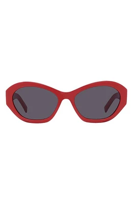 Givenchy GV Day 57mm Cat Eye Sunglasses in Shiny Red /Smoke at Nordstrom