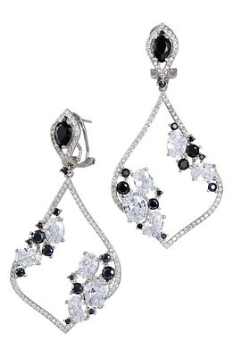 SAVVY CIE JEWELS Cubic Zirconia Statement Drop Earrings in Black at Nordstrom