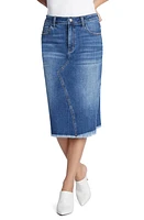 Wash Lab Denim Reveal Midi Skirt Blue at Nordstrom,