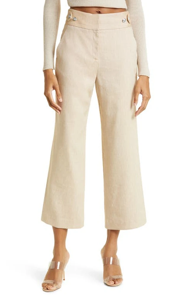 Veronica Beard Aubrie Crop Linen Blend Pants at Nordstrom,