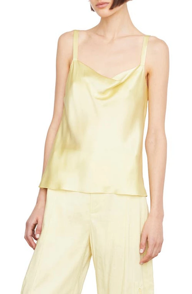 Vince Cowl Neck Satin Camisole in Melon Dew at Nordstrom, Size X-Large