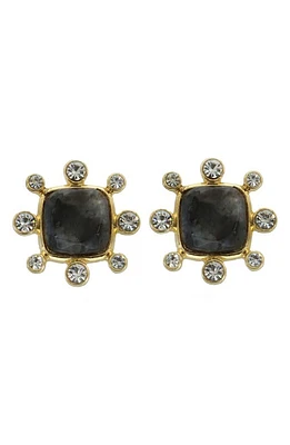 Panacea Square Crystal Stud Earrings in Black at Nordstrom