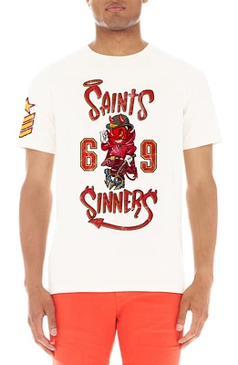 Cult of Individuality Saints & Sinners Cotton Graphic T-Shirt Winter White at Nordstrom,