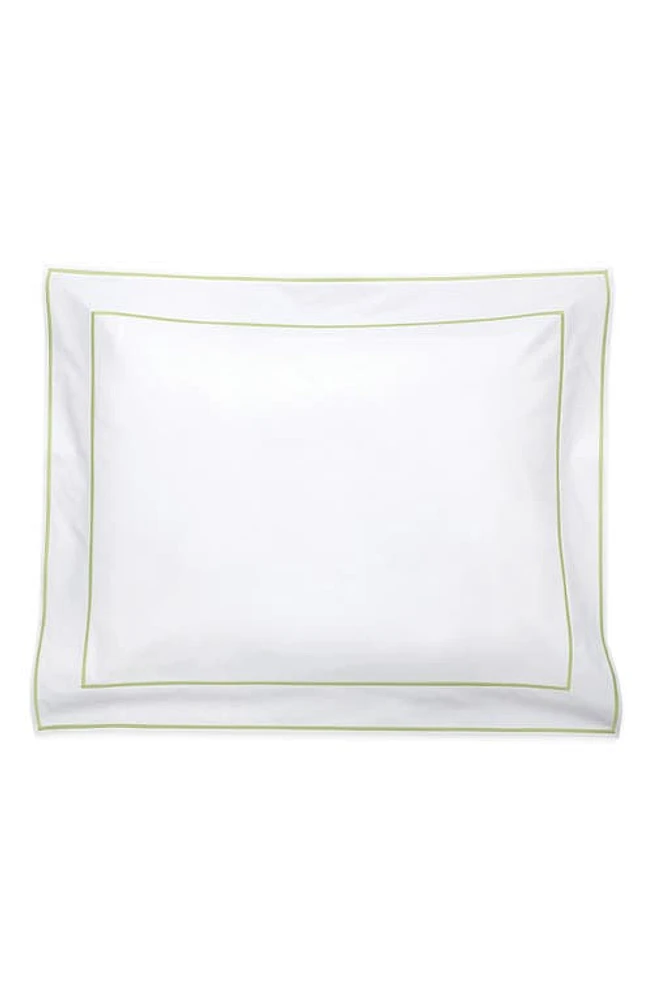 Matouk Ansonia Pillow Sham in White/Leaf at Nordstrom, Size Standard