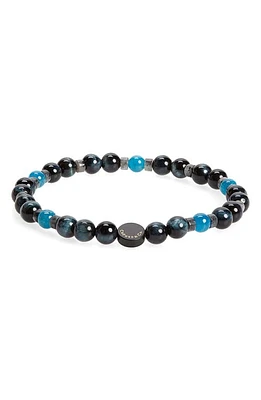 Caputo & Co. Men's Heishi Semiprecious Stone Stretch Bracelet in Blue Apatite at Nordstrom