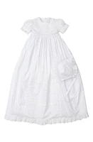 Kissy New Nicole Embroidered Cotton Christening Gown & Bonnet White at Nordstrom,