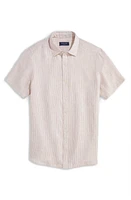 vineyard vines Stripe Linen Short Sleeve Button-Up Shirt at Nordstrom,