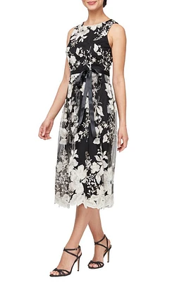 Alex Evenings Floral Embroidered Midi Dress at Nordstrom,