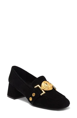 Jeffrey Campbell Lionette Loafer Pump Black Suede Gold at Nordstrom,