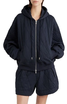 Dries Van Noten Hooded Quilted Cotton Jacket in Navy 509 at Nordstrom, Size Medium