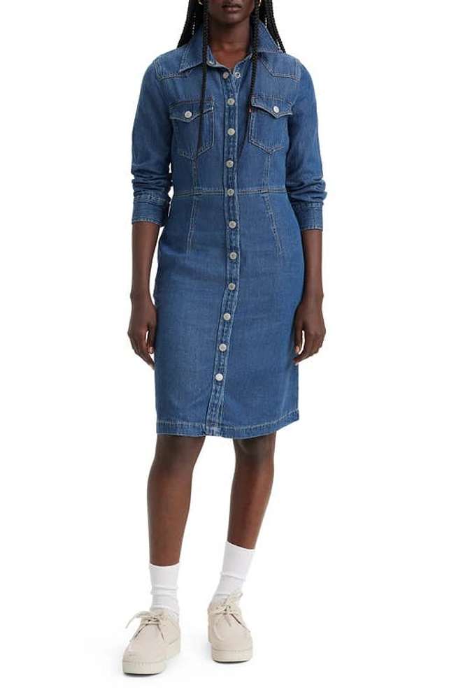 levi's Otto Long Sleeve Denim Shirtdress Square Deal 2 at Nordstrom,