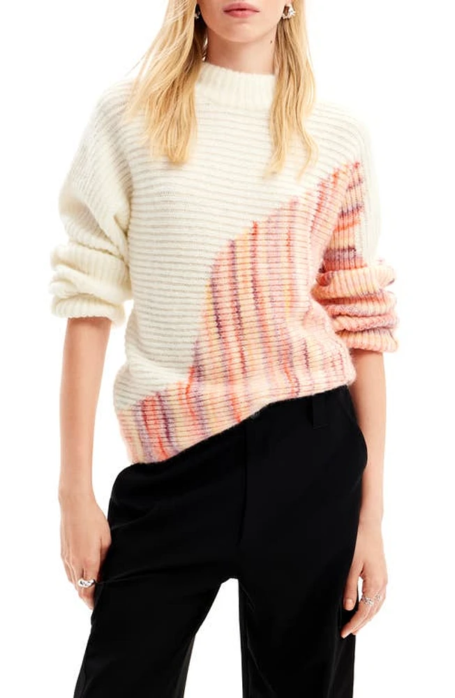 Desigual Asymmetric Design Pullover White at Nordstrom,