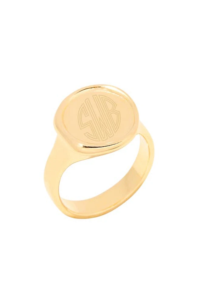 Brook and York Sadie Monogram Signet Ring in Gold at Nordstrom