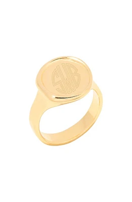 Brook and York Sadie Monogram Signet Ring in Gold at Nordstrom