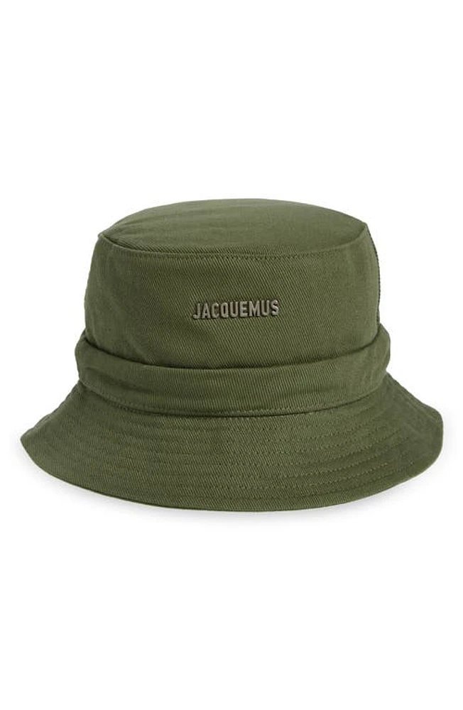 Jacquemus Le Bob Gadjo Cotton Twill Bucket Hat Khaki at Nordstrom,