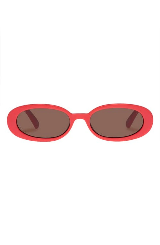 Le Specs Outta Love 51mm Oval Sunglasses in Electric Orange at Nordstrom