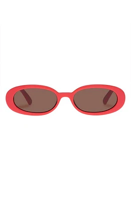 Le Specs Outta Love 51mm Oval Sunglasses in Electric Orange at Nordstrom