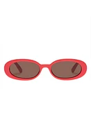 Le Specs Outta Love 51mm Oval Sunglasses in Electric Orange at Nordstrom