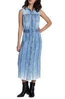 Wash Lab Denim Alice Sleeveless Shirtdress Blue at Nordstrom,