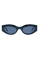 Le Specs Body Bumpin' II 50mm Oval Sunglasses in Black at Nordstrom