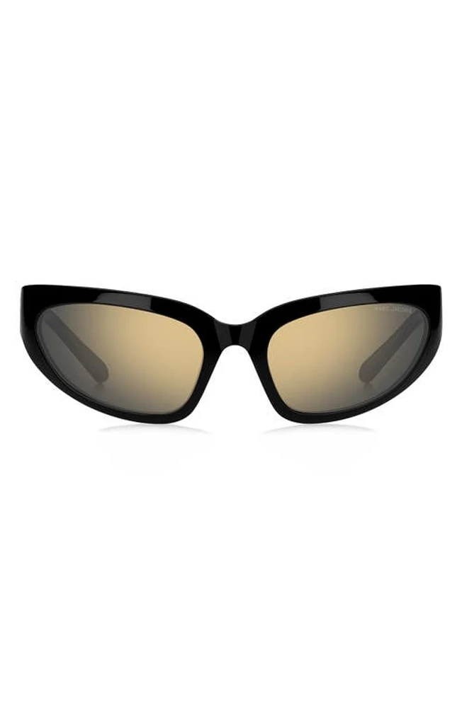 Marc Jacobs 61mm Gradient Cat Eye Sunglasses in Black Grey/Grey Gold Mirror at Nordstrom